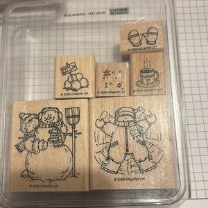 RETIRED Vintage 1999 Stampin’ Up “SNOW ANGELS” Christmas Season Stamps